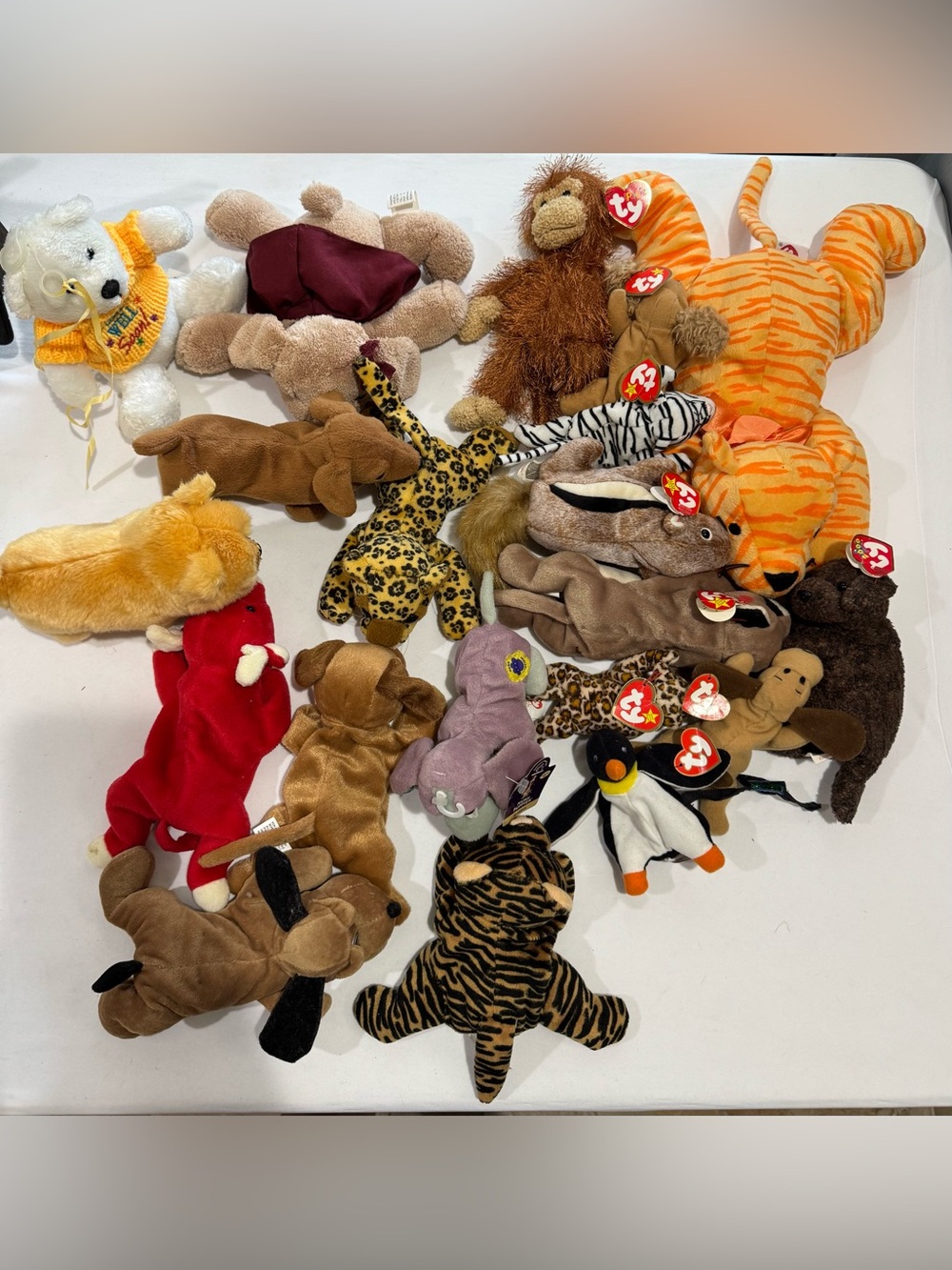 Large TY Beanie Babies & Vintage Plush Lot Tagged & Tagless 28 Toys total